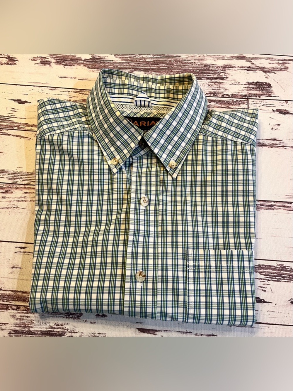 Ariat Pro Series Vented Plaid Shirt Men's Medium Cowboy Rodeo Rancher Farmer - Picture 13 of 13